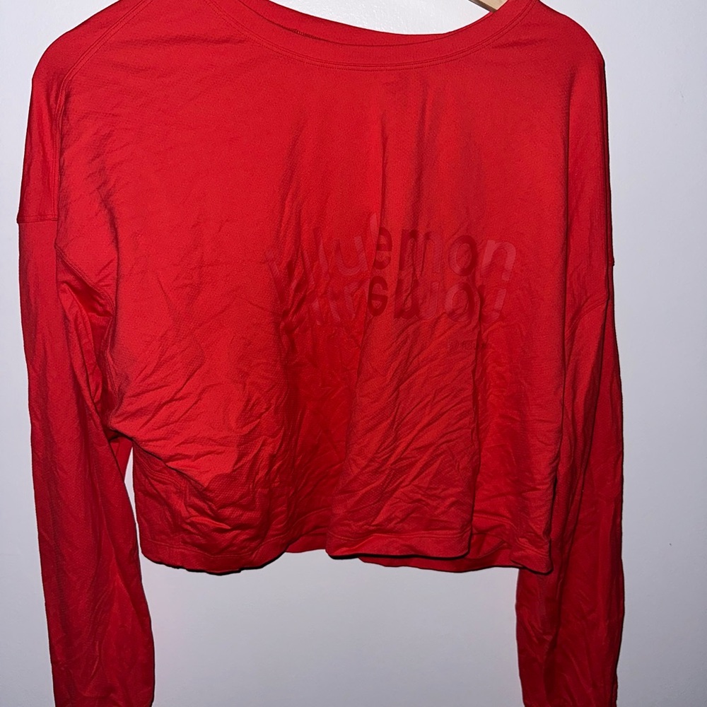 Women's Red Long Sleeve Top